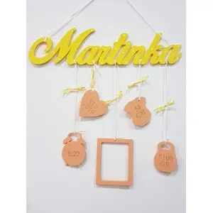 5 Anhänger mit dem Namen gelb-orange Farbe