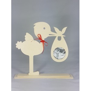 Ein Storch mit dem Namen auf dem Foto 24x30cm