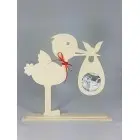 Ein Storch mit dem Namen auf dem Foto 24x30cm