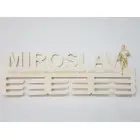 Holzmedaillenhalter mit Namen und gelasertem Text 55cm Lauf Leichtathletik