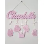 5 hanging ornaments with the name-crown