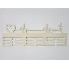 Drevený vešiak na medaily pulz tep srdca 55cm