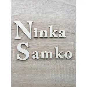 Small wooden names natural-unpainted 5cm