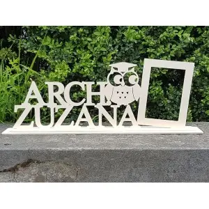 Geschenk zur Abschlussfeier - Architekturständer mit personalisiertem Namen