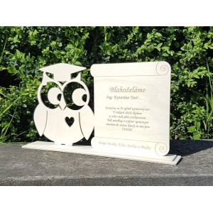 Geschenk zur Abschlussfeier EULE mit individueller Widmung 2