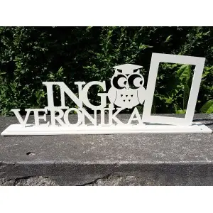 Gift for graduation Ing. stand with custom name