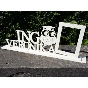 Gift for graduation Ing. stand with custom name 2