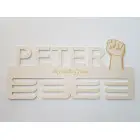 Drevený držiak na medaile s laserovaním 45cm päsť