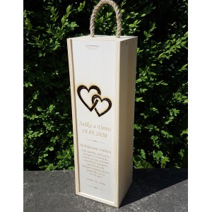 Hochzeitsweinverpackung - Charaktere | LYMFY.sk | Holzverpackung für Wein