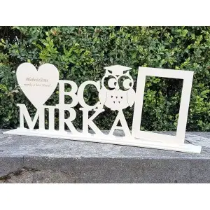 A gift for a Bachelor's degree graduation - a personalized stand with a name and a heart 2