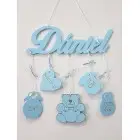 5 pendants with the name Oliver and a little cat