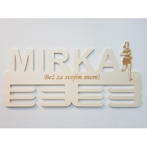 Holzmedaillenhalter mit Lasergravur 45 cm Lauf 2