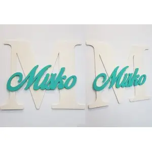 Wooden letter with the name about 30cm - M - Miško