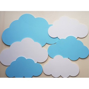 Wolken gemalt 6 Stück