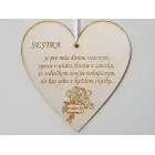 Drevená tabuľka 17cm-Sestra je pre mňa darom