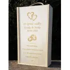 Wooden gift box for wine 2x0,75l - rings