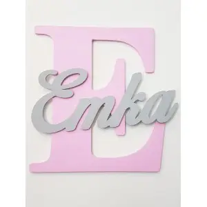 Drevené písmeno s menom cca 30cm - E - Emka 2