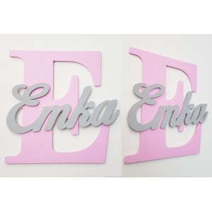 Wooden letters on the wall, height 20 cm - LILIEN - crown | LYMFY.sk | Names on the wall 30-80cm