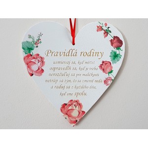 Drevená tabuľka 17cm-Poďakovanie pani učiteľke s ružou | LYMFY.sk | Tabuľky na dvere a steny
