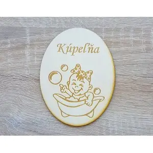 Door sign - Bathroom height 14cm