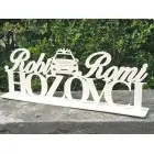 Svadobný stojan s krstnými menami a obrázok na mieru