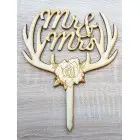 Holzstecker Mr & Mrs 15 cm