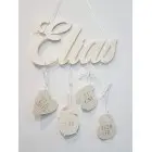 Wooden name with accessories-NATURAL