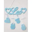 Geschenk für ein Kind mit Namen und Herzen sowie den Daten Leo