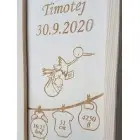 Úložný drevený box pre dieťatko s údajmi-pamiatková krabička - Timotej