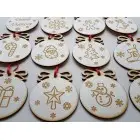 Holz-Weihnachtsschneeflocken 8cm Packung mit 12 Stück