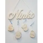 Wooden name with accessories-NATURAL