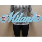 Drevené meno na stenu šírka 80cm - Milanko