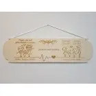 Drevená tabuľka príbeh rodiny šírka 55cm