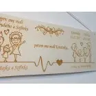 Drevená tabuľka príbeh rodiny šírka 55cm