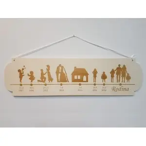 Wooden sign love story width 55cm 2