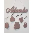 5 hanging accessories with the name Jasmine and the animal kitty