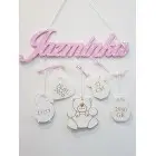 5 Anhänger mit dem Namen Jasmin und dem Tier Kätzchen