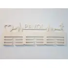 Drevený vešiak na medaily pulz tep srdca + meno 55cm