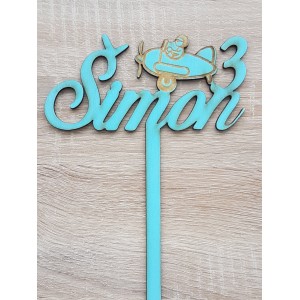 Wooden custom-made sign with the name tank width 15cm painted - green 2