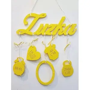 5 hanging decorations wooden name-oval 2