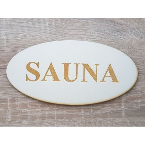 Nápis Sauna 20cm laserovaný na tabuľke oval