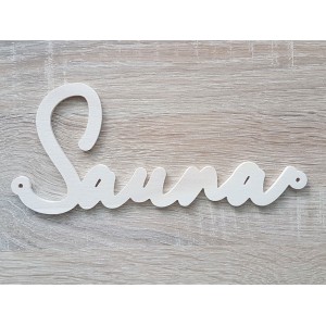 Schild Sauna 20cm gefräst 1 mit Löchern