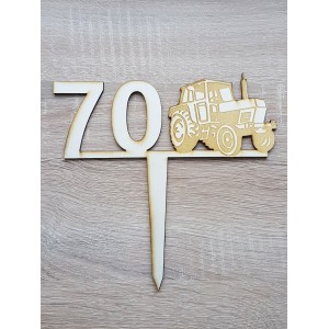 Customized wooden stake with name, width 15cm, tractor