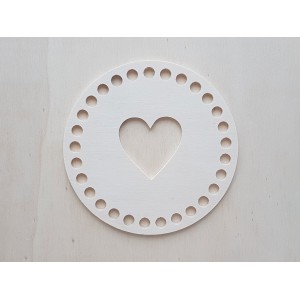 Holzunterseite Kreis 15cm Herz