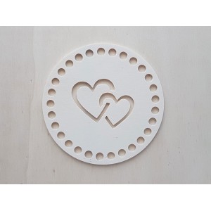 Holzboden Kreis 15cm Herzen