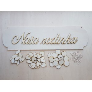 Holz-Familienkalender Typ A mit der Aufschrift "Unsere Familie" SK