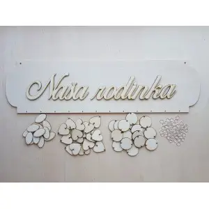 Wooden family calendar type A with the inscription "Our family" EN