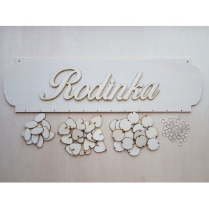 Wooden family calendar type A with the inscription "Family" EN