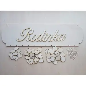 Wooden family calendar type A with the inscription "Family" EN