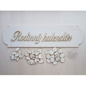 Holz Familienkalender Typ A mit der Aufschrift "Familienkalender" SK